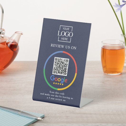 Moderne Werbe-Google-Rezensionen-QR-Code-Unternehm Sockelschild (In SItu)