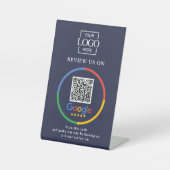 Moderne Werbe-Google-Rezensionen-QR-Code-Unternehm Sockelschild (Vorderseite)