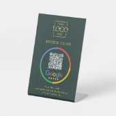 Moderne Werbe-Google-Rezensionen QR-Code Unternehm Sockelschild (Vorderseite)