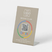 Moderne Werbe-Google-Rezensionen QR-Code Unternehm Sockelschild (Vorderseite)