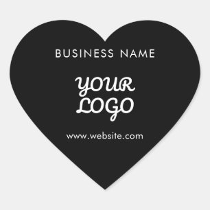 Moderne Werbe-Logo & Text Bearbeitbare Farbe Herz-Aufkleber
