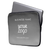 Moderne Werbe-Logo & Text | Bearbeitbare Farbe Laptopschutzhülle (Vorderseite Links)