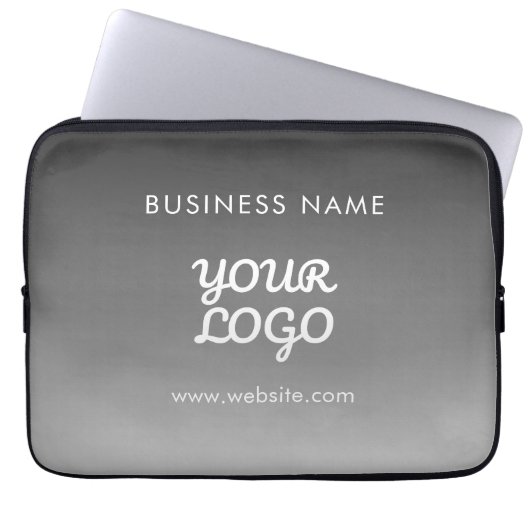 Moderne Werbe-Logo & Text | Bearbeitbare Farbe Laptopschutzhülle (Vorderseite)