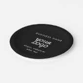 Moderne Werbe-Logo & Text | Bearbeitbare Farbe Pappteller (Schrägansicht)