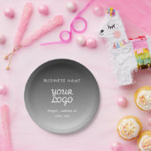Moderne Werbe-Logo & Text | Bearbeitbare Farbe Pappteller (Party)