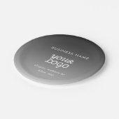 Moderne Werbe-Logo & Text | Bearbeitbare Farbe Pappteller (Schrägansicht)