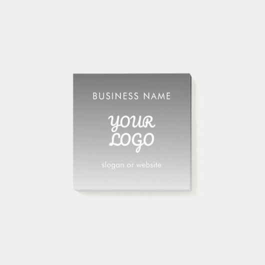 Moderne Werbe-Logo & Text | Bearbeitbare Farbe Post-it Klebezettel (Vorderseite)