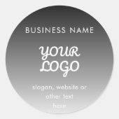 Moderne Werbe-Logo & Text | Bearbeitbare Farbe Runder Aufkleber (Vorderseite)