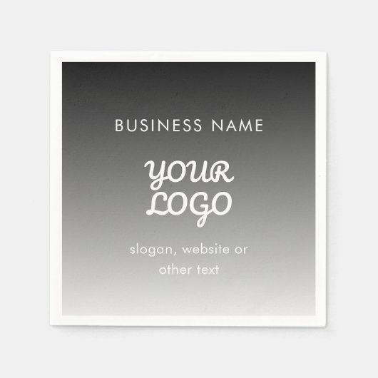 Moderne Werbe-Logo & Text | Bearbeitbare Farbe Serviette (Vorderseite)