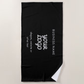 Moderne Werbe-Logo & Text | Bearbeitbare Farbe Strandtuch (Vorderseite)