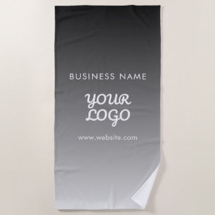 Moderne Werbe-Logo & Text Bearbeitbare Farbe Strandtuch