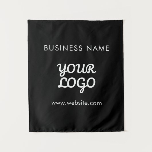 Moderne Werbe-Logo & Text | Bearbeitbare Farbe Wandteppich (Vorderseite)