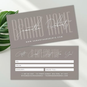 Moderne Werbe-Schriftzug-Typografie-Geschenkkarte