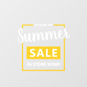 Moderne Werbeaktion für den Verkauf von Werbespots Fensteraufkleber (Blatt)