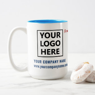 Moderne Werbeunternehmen-Logo-Slogan-Website Zweifarbige Tasse