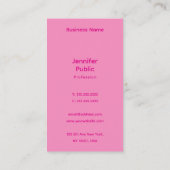 Moderne Werbevorlage in rosa Visitenkarte (Rückseite)