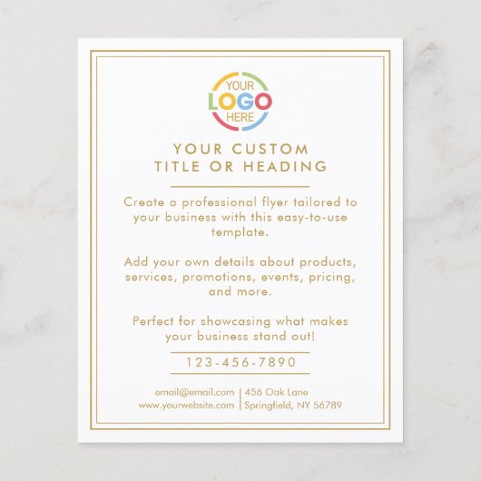 Moderne Werbung für White and Gold-Business-Logos Flyer (Hinten)