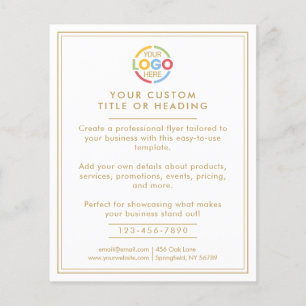 Moderne Werbung für White and Gold-Business-Logos Flyer