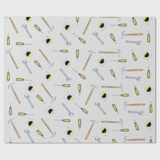 Moderne Werkzeuge Muster Whimsical Fun Geschenkpapier (Flach)