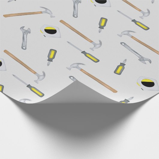 Moderne Werkzeuge Muster Whimsical Fun Geschenkpapier (Ecke)