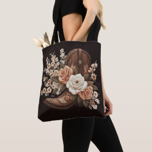 Moderne Western-Blume mit Cowboy-Boot Tasche