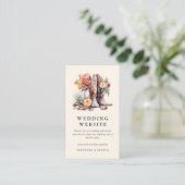 Moderne Western Boho Wedding Website Begleitkarte (Stehend Vorderseite)