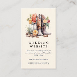 Moderne Western Boho Wedding Website Begleitkarte