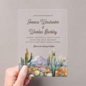 Moderne Western Braun Wüste Kaktus Landschaft Acryleinladungen (Insitu (Handheld))