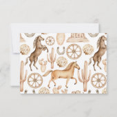 Moderne Western Rodeo Wasserfarbe Kinderdusche Dankeskarte (Rückseite)