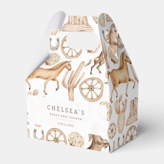Moderne Western Rodeo Wasserfarbe Kinderdusche Geschenkschachtel (Vorderseite)
