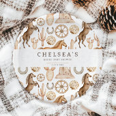 Moderne Western Rodeo Wasserfarbe Kinderdusche Pappteller