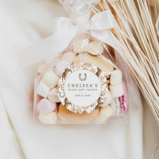 Moderne Western Rodeo Wasserfarbe Kinderdusche Runder Aufkleber