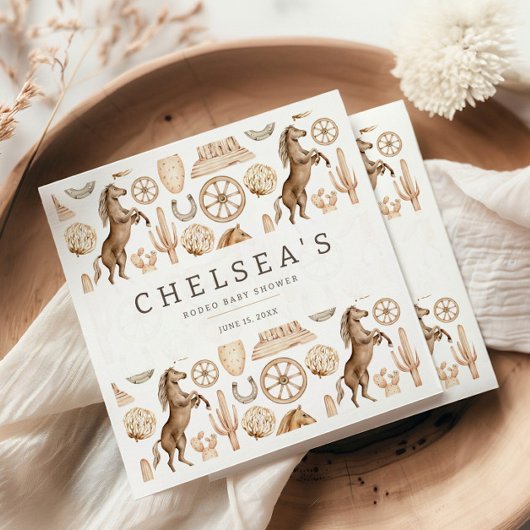 Moderne Western Rodeo Wasserfarbe Kinderdusche Serviette