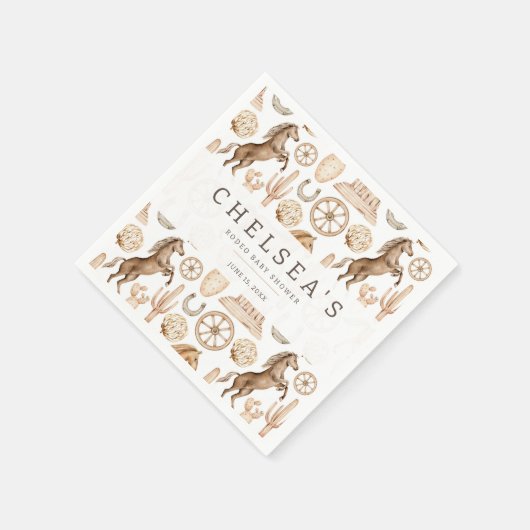 Moderne Western Rodeo Wasserfarbe Kinderdusche Serviette (Ecke)