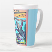 Moderne Whale Art Trivet Latte Tasse (Rechte Ecke)