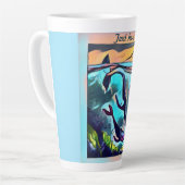 Moderne Whale Art Trivet Latte Tasse (Linke Ecke)