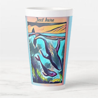 Moderne Whale Art Trivet Latte Tasse