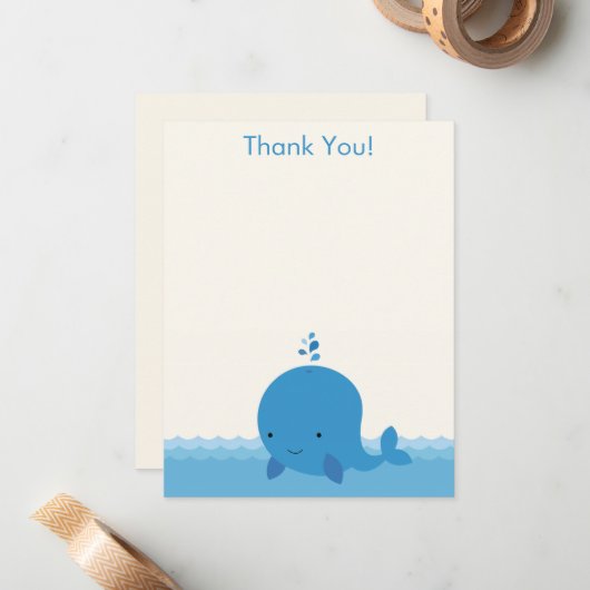 Moderne Whale Babydusche Danke, dass ihr eine Flac Mitteilungskarte (Vorderseite/Rückseite Beispiel)