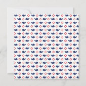 Moderne Whale Nautical Boy Baby Dusche Einladung (Rückseite)