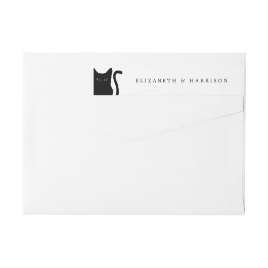 Moderne whimsical Black Cat Wedding (Rückseite)