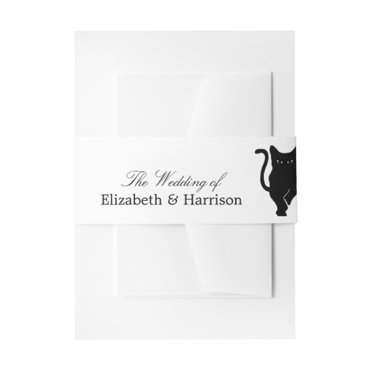 Moderne whimsical Black Cat Wedding Einladungsbanderole (Vorderseite Beispiel)