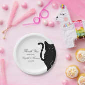 Moderne whimsical Black Cat Wedding Pappteller (Party)