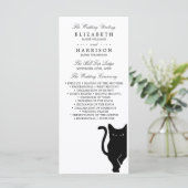 Moderne whimsical Black Cat Wedding Programm (Stehend Vorderseite)