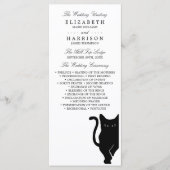Moderne whimsical Black Cat Wedding Programm (Vorderseite)