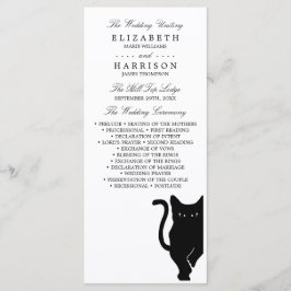 Moderne whimsical Black Cat Wedding Programm