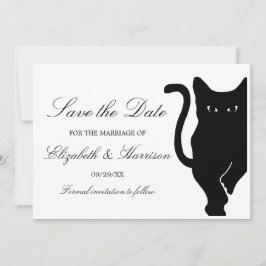 Moderne whimsical Black Cat Wedding Save The Date