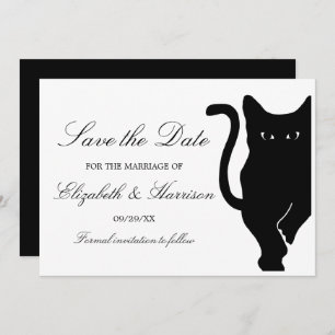 Moderne whimsical Black Cat Wedding Save The Date