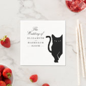 Moderne whimsical Black Cat Wedding Serviette (Beispiel)
