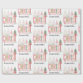 Moderne Whimsical Christ Mas Anpassbare Weihnachte Geschenkpapier (Flach)