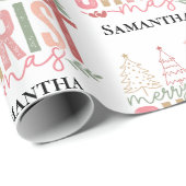 Moderne Whimsical Christ Mas Anpassbare Weihnachte Geschenkpapier (Rolleneckpunkt)